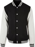 BuildYourBrand Oldschool College Jacket in Schwarz-Weiß, Black/White XS, BY269 – Bild 3