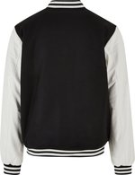BuildYourBrand Oldschool College Jacket in Schwarz-Weiß, Black/White XS, BY269 – Bild 4