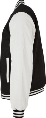 BuildYourBrand Oldschool College Jacket in Schwarz-Weiß, Black/White XS, BY269 – Bild 5