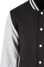 BuildYourBrand Oldschool College Jacket in Schwarz-Weiß, Black/White XS, BY269 – Bild 7