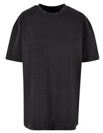 BuildYourBrand Oversized Acid Wash T-Shirt Baumwolle, Asphalt XS, BY270 – Noir