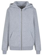 Ladies Fluffy Zip Hoody – Heather Grey