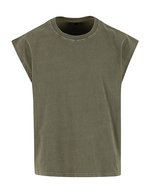 Vintage Cropped Heavy Sleeveless Tee – Warm Khaki