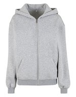 Ladies Loose Fit Zip Hoody – Heather Grey