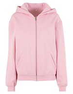 Ladies Loose Fit Zip Hoody – Soft Pink