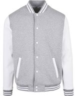 Basic College Jacket – Heather Grey/White