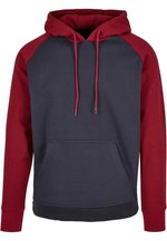 Build Your Brand Basic Basic Raglan Hoody mit Kängurutasche, Black/Red XS, BYBB005 – Bild 3