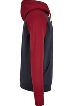 Build Your Brand Basic Basic Raglan Hoody mit Kängurutasche, Black/Red XS, BYBB005 – Bild 6