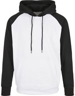 Build Your Brand Basic Basic Raglan Hoody mit Kängurutasche – White/Black