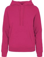 Build Your Brand Basic Basic Hoody mit Kängurutasche für Damen, Burgundy XS, BYBB007 – Hibiskus Rosa