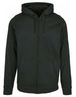 Basic Zip Hoody mit Kängurutasche – Black