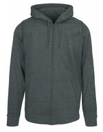 Basic Zip Hoody mit Kängurutasche – Charcoal