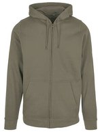 Basic Zip Hoody mit Kängurutasche – Olive