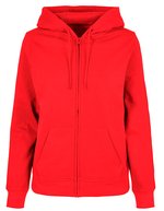Basic Zip Hoody mit Kängurutasche für Damen – City Red