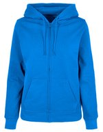 Build Your Brand Basic Basic Zip Hoody mit Kängurutasche für Damen, Navy L, BYBB009 – Intense Blu