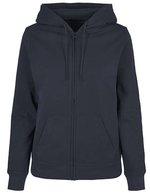 Basic Zip Hoody mit Kängurutasche für Damen – Navy