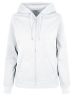 Build Your Brand Basic Basic Zip Hoody mit Kängurutasche für Damen, Navy L, BYBB009 – Bianco
