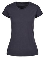 Build Your Brand Basic Basic T-Shirt mit Rundhals für Damen, City Red S, BYBB012 – Navy