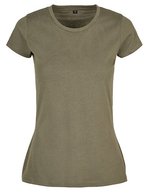 Build Your Brand Basic Basic T-Shirt mit Rundhals für Damen, City Red S, BYBB012 – Olive