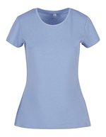 Build Your Brand Basic Basic T-Shirt mit Rundhals für Damen, City Red S, BYBB012 – Powder Blue