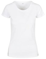 Build Your Brand Basic Basic T-Shirt mit Rundhals für Damen, City Red S, BYBB012 – White