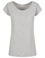 Build Your Brand Basic T-Shirt mit weitem Ausschnitt für Damen, Sand XXL, BYBB013 – Melange Grigio