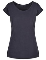 Build Your Brand Basic T-Shirt mit weitem Ausschnitt für Damen, Sand XXL, BYBB013 – Blu navy