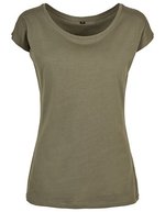 Build Your Brand Basic T-Shirt mit weitem Ausschnitt für Damen, Sand XXL, BYBB013 – Oliva