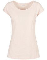 Build Your Brand Basic T-Shirt mit weitem Ausschnitt für Damen, Sand XXL, BYBB013 – Rosa