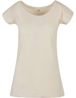 Build Your Brand Basic T-Shirt mit weitem Ausschnitt für Damen – Sand