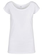 Build Your Brand Basic T-Shirt mit weitem Ausschnitt für Damen, Sand XXL, BYBB013 – Bianco