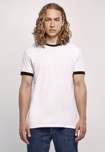 Build Your Brand Basic Ringer T-Shirt Regular Fit für Herren, Black/City Red XS, BYBB022 – Bild 1