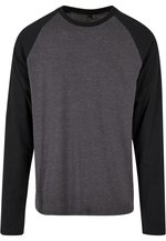 Build Your Brand Basic Kontrast-Raglan Langarmshirt aus Baumwolle, White/Black 3XL, BYBB023 – Bild 3