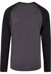 Build Your Brand Basic T-shirt manches longues raglan contrasté en Coton, Charcoal/Black XS, BYBB023 – image 4
