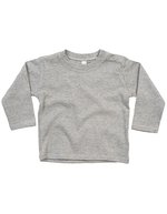 Babybugz Baby Langarmshirt aus Bio-Baumwolle – Heather Grey Melange