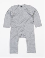 Babybugz Bio-Baumwoll Romper mit Envelope-Ausschnitt – Heather Grey Melange