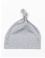 Babybugz Bio-Baumwollmütze mit Knotenverschluss – Heather Grey Melange