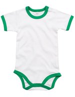 Baby Ringer Bodysuit – White/Kelly Green