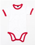 Babybugz Baby Ringer Bodysuit White/Black 3-6 Monate (BZ19), BZ19 – White/Red