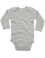 Babybugz Langarm-Babybody aus Bio-Baumwolle – Heather Grey Melange