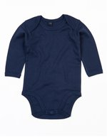 Babybugz Langarm-Babybody aus Bio-Baumwolle, Organic Natural 0-3 Monate, BZ30 – Nautical Blu navy