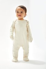 Babybugz Baby Sleepsuit With Scratch Mitts Organic Natural 0-3 Monate (BZ35), BZ35 – Bild 1