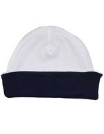 Babybugz Baby Wendemütze aus Bio-Baumwolle, White/Heather Grey Melange One Size, BZ44 – Bianco/Nautical Blu navy