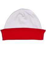 Babybugz Baby Wendemütze aus Bio-Baumwolle, White/Heather Grey Melange One Size, BZ44 – Bianco/Rosso