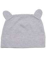 Babybugz Kuschelige Baby-Mütze mit Ohren, Organic Natural/Mocha One Size, BZ51 – Blanc/Chine Gris Melange
