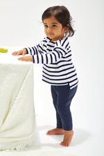 Babybugz Baby Breton Top aus Bio-Baumwolle, White/Navy 6-12 Monate, BZ52 – Bild 1