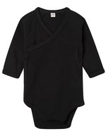Babybugz Langarm Kimono-Bodysuit aus Bio-Baumwolle – Black
