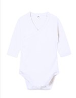 Babybugz Langarm Kimono-Bodysuit aus Bio-Baumwolle – White
