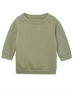 Babybugz Baby Essential Sweatshirt aus Bio-Baumwolle, Black 12-18 Monate, BZ64 – Soft Olive