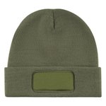 L-merch Strickmütze mit breiter Krempe und Patch, Black One Size, C1451 – Bild 3